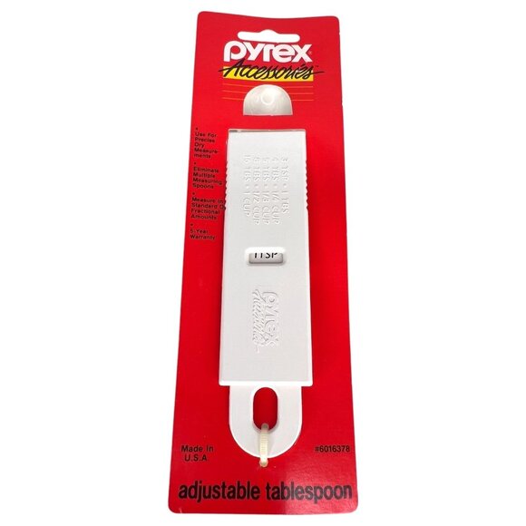 New Vintage Pyrex Accessories Adjustable Measuring Tablespoon  Plastic Sliding - Picture 1 of 4